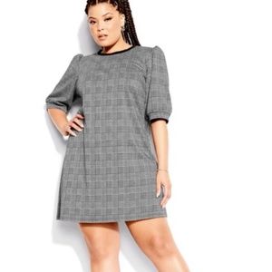 City Chic Puff Sleeve Dress